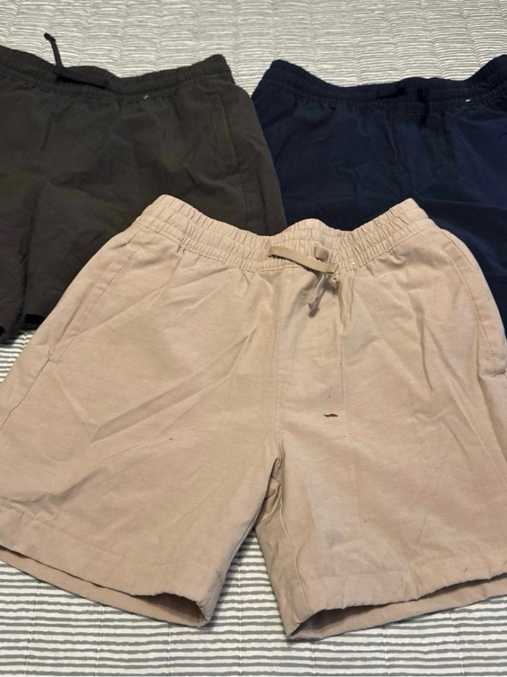 Kids Abercrombie  Elastic Waist Athletic Shorts - Beige